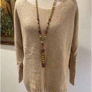Ralph Lauren Beige knit long Sleeves Sweater Size Large